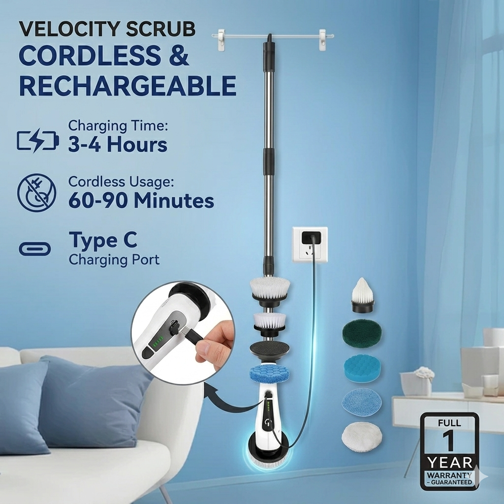 Electric Spin Scrubber Machine فرشاة تنظيف كهربائية دوّارة